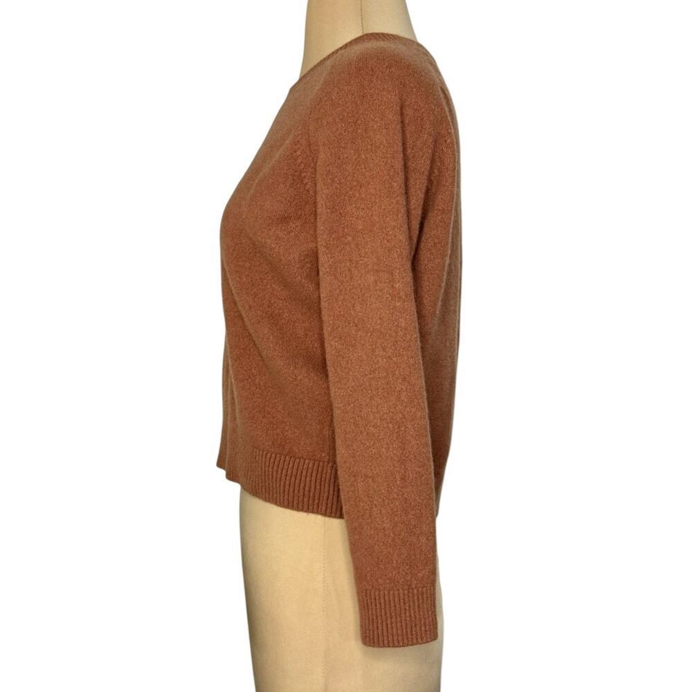 VINCE Cashmere Burnt Orange Crew Neck Cropped Luxuriously Soft Luxe Size XS - Picture 8 of 9
